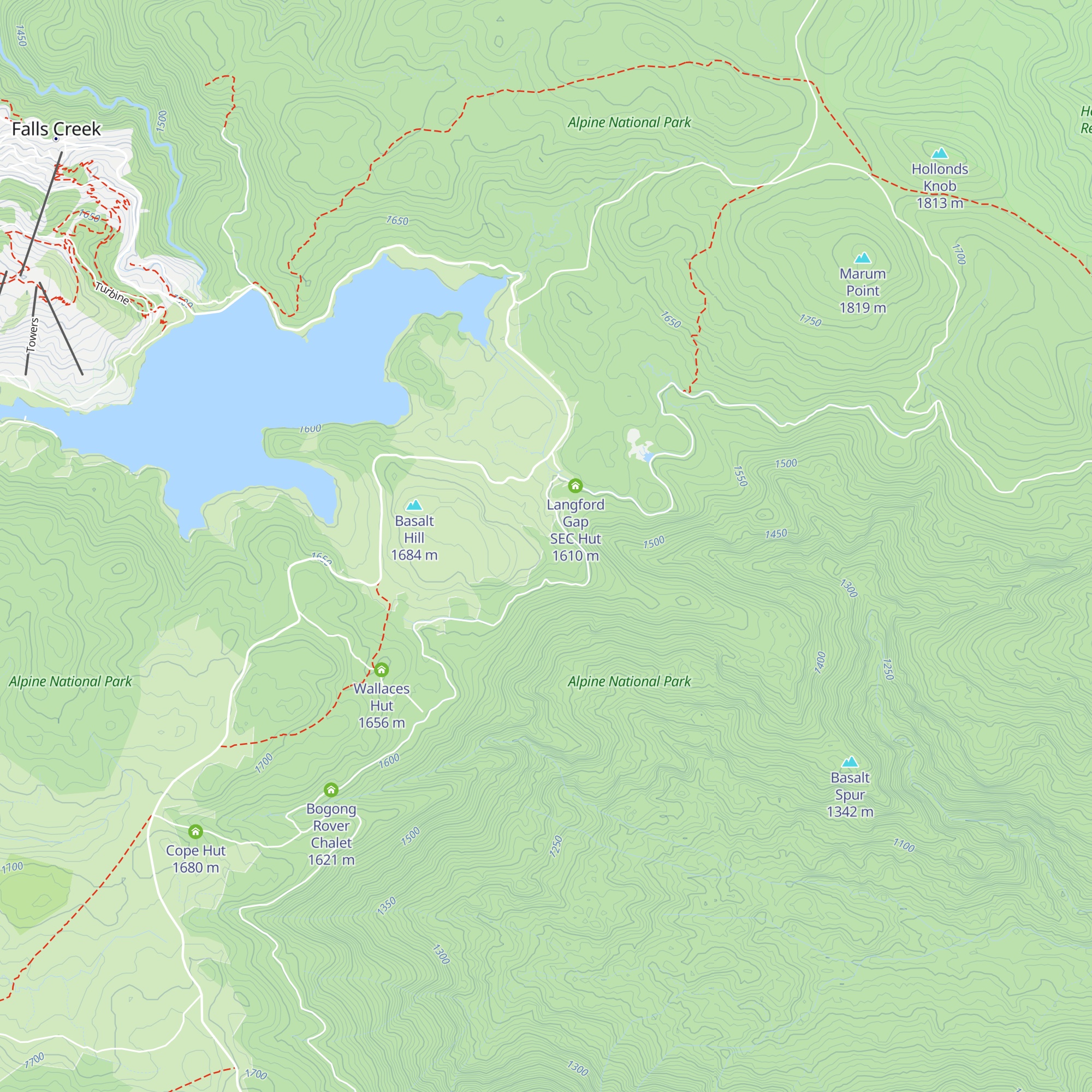 Madison's Hut Refuge map