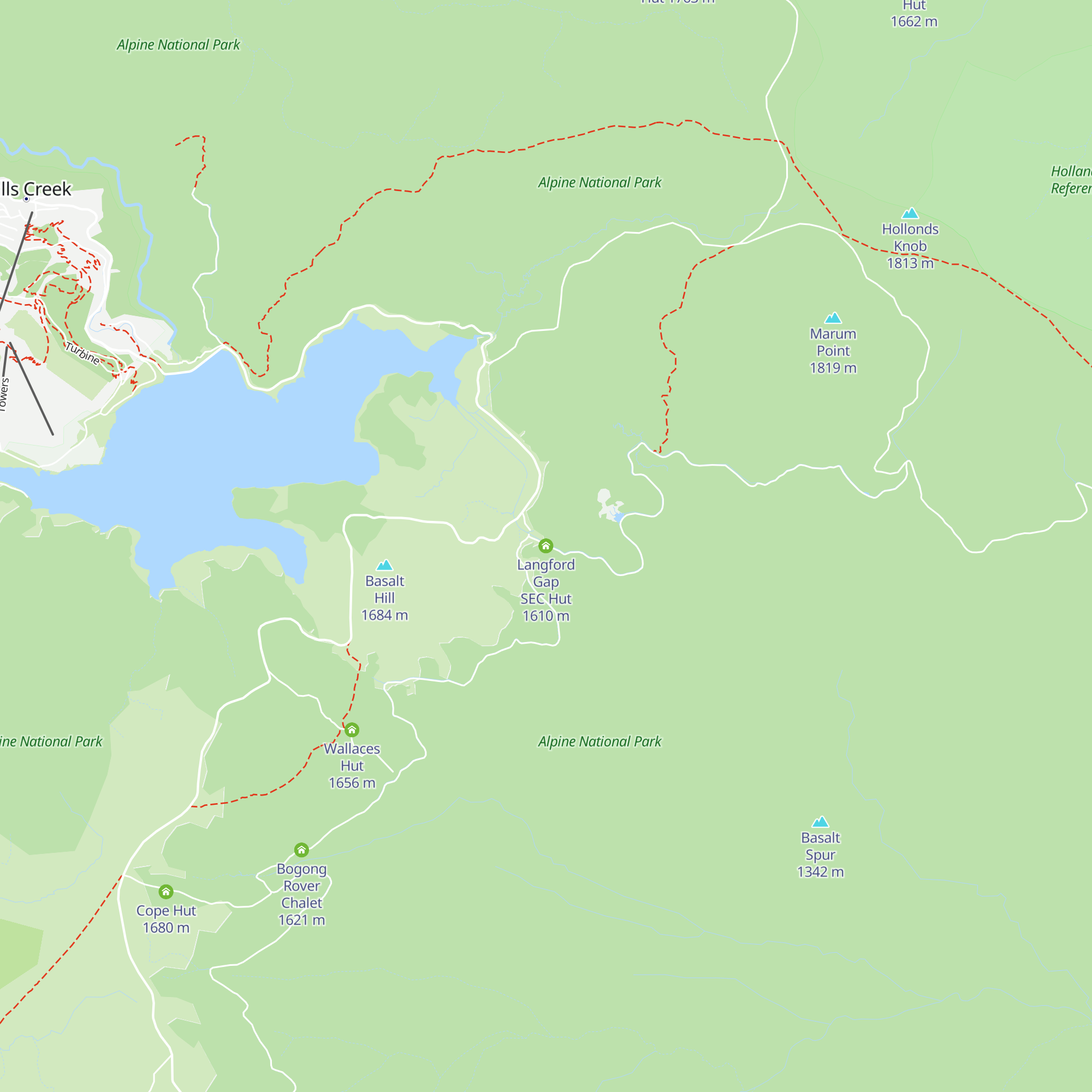 Langford Gap SEC Hut map