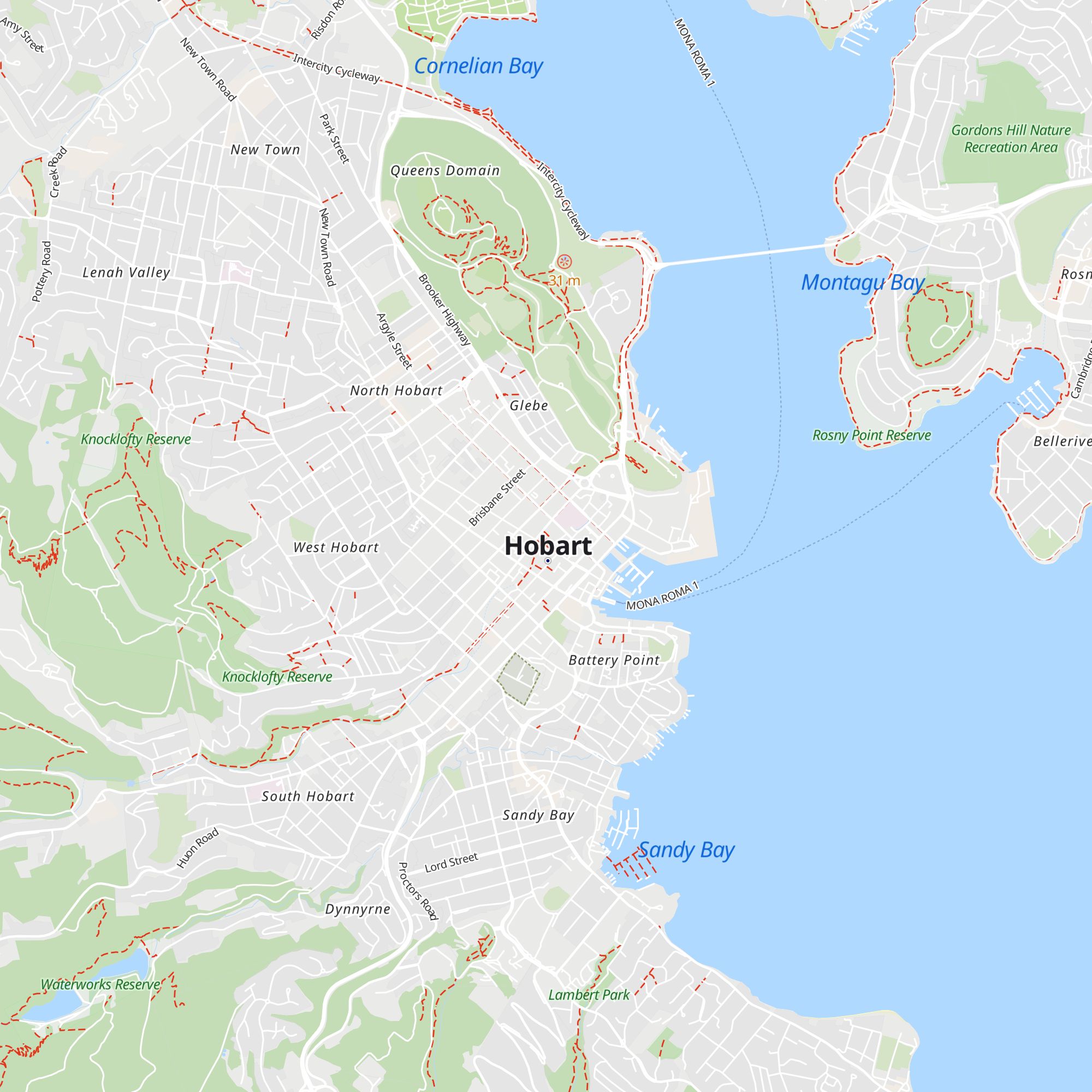 Hobart Info Booth map