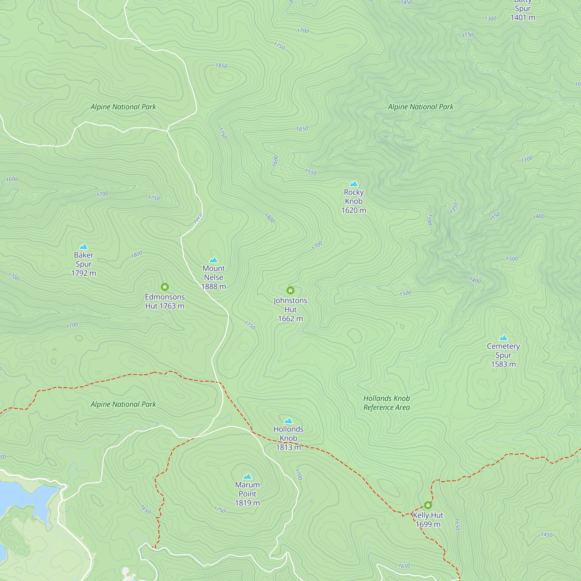 Johnstons Hut map
