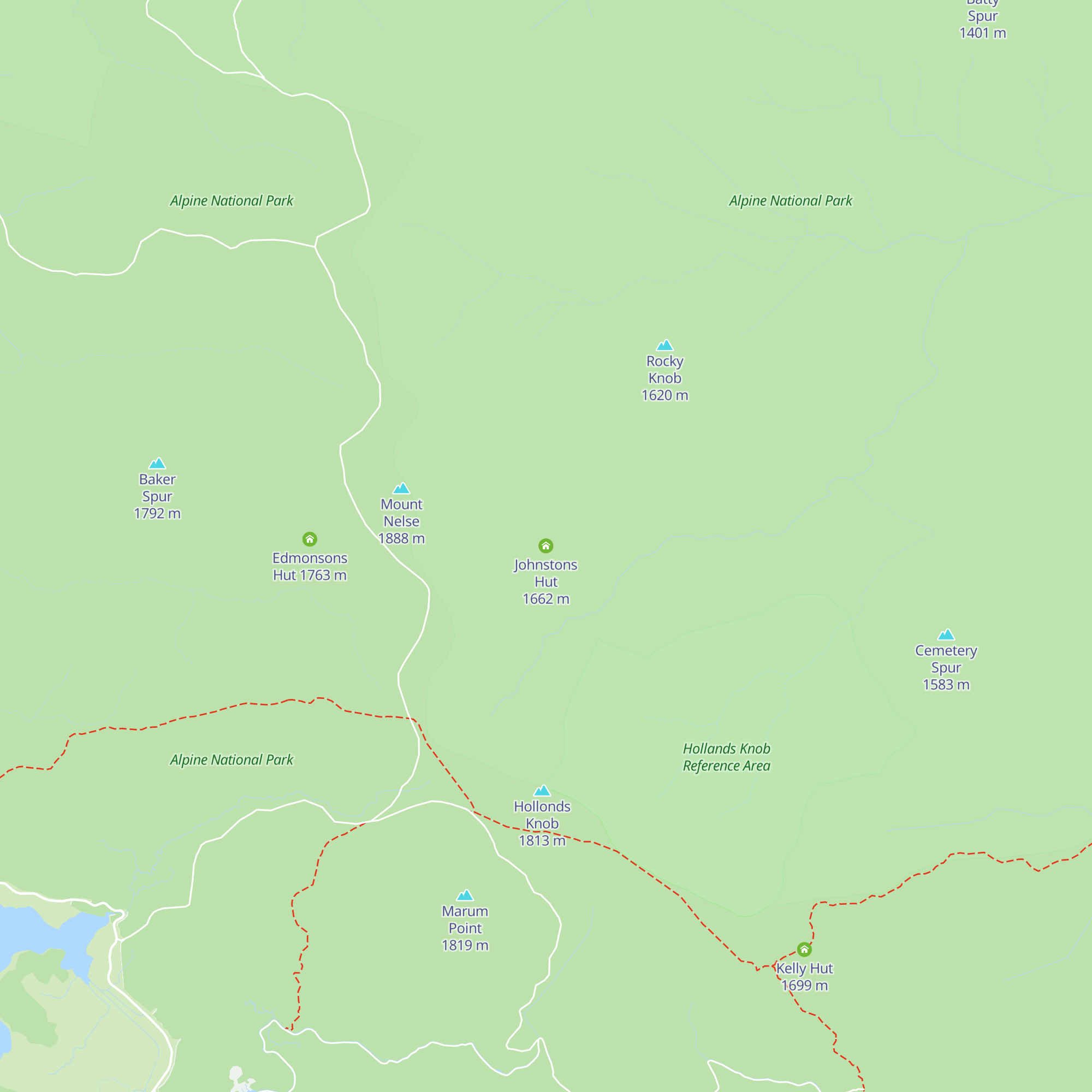 Johnstons Hut map