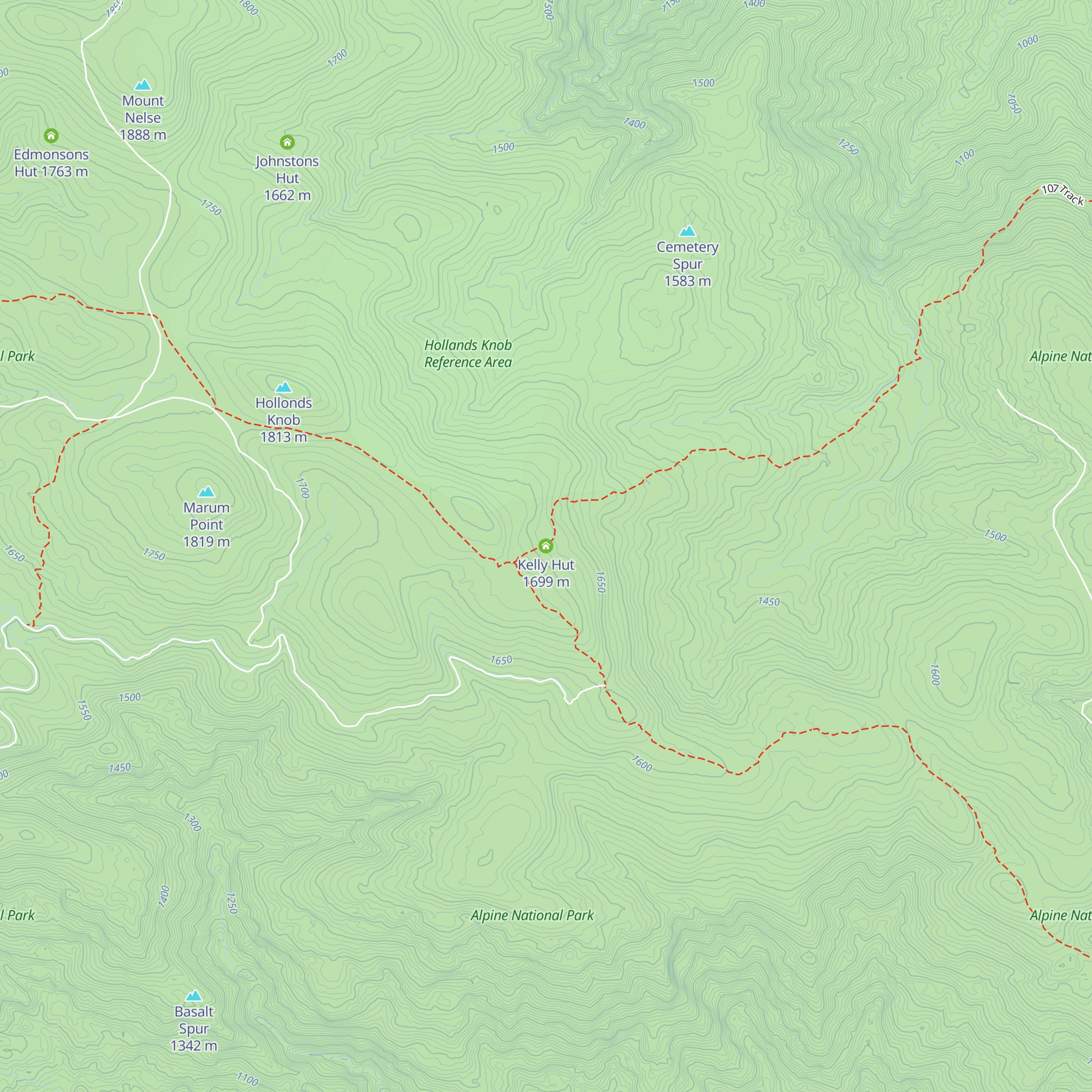 Kelly Hut map