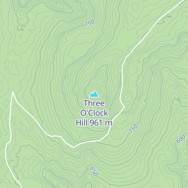 Map of Three O'Clock Hill