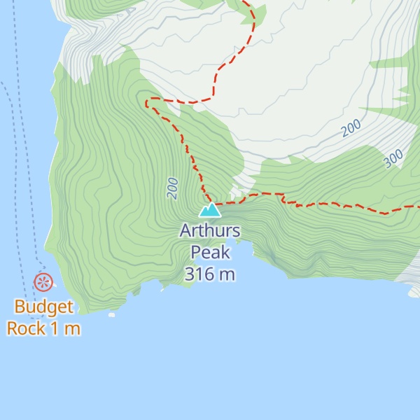 Map of Arthurs Peak