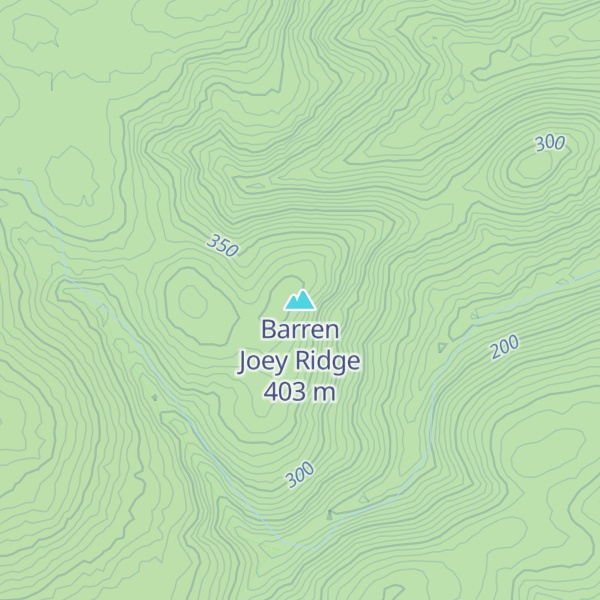 Map of Barren Joey Ridge