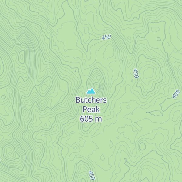 Map of Butchers Peak