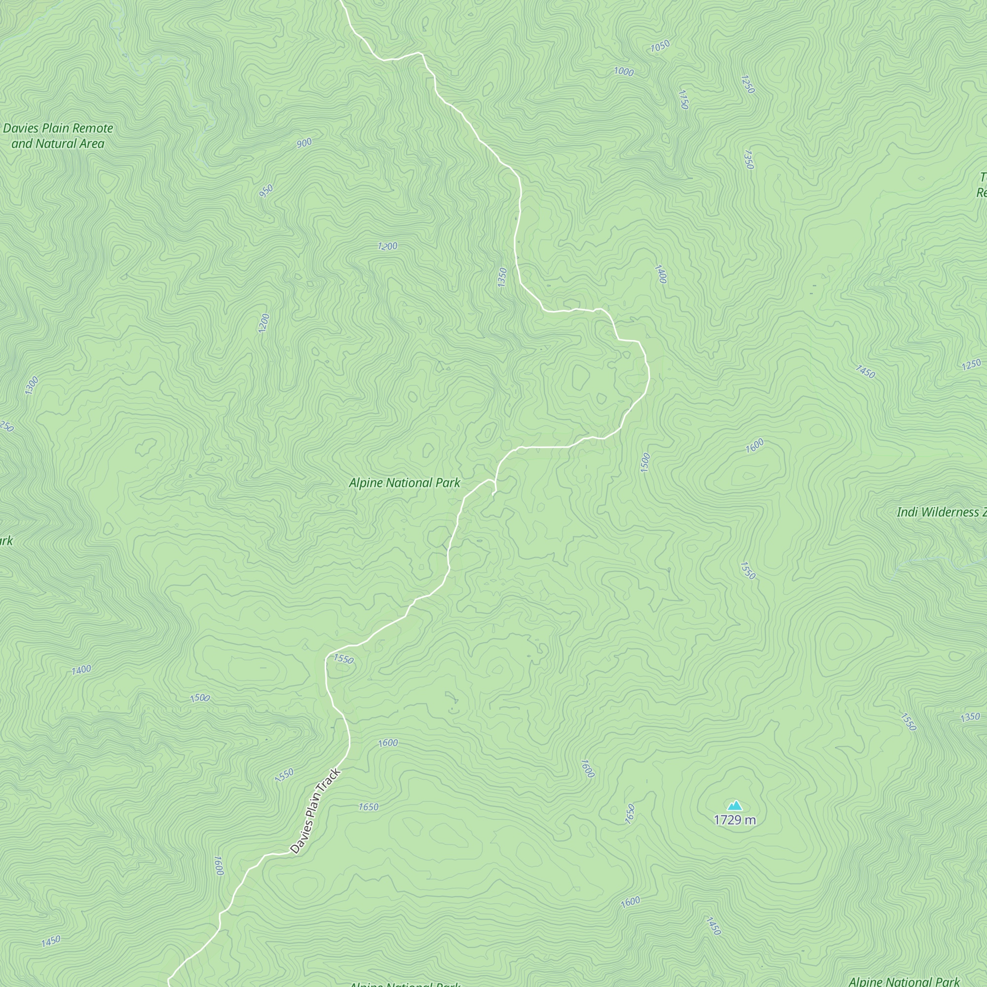 Davies Plain Hut map