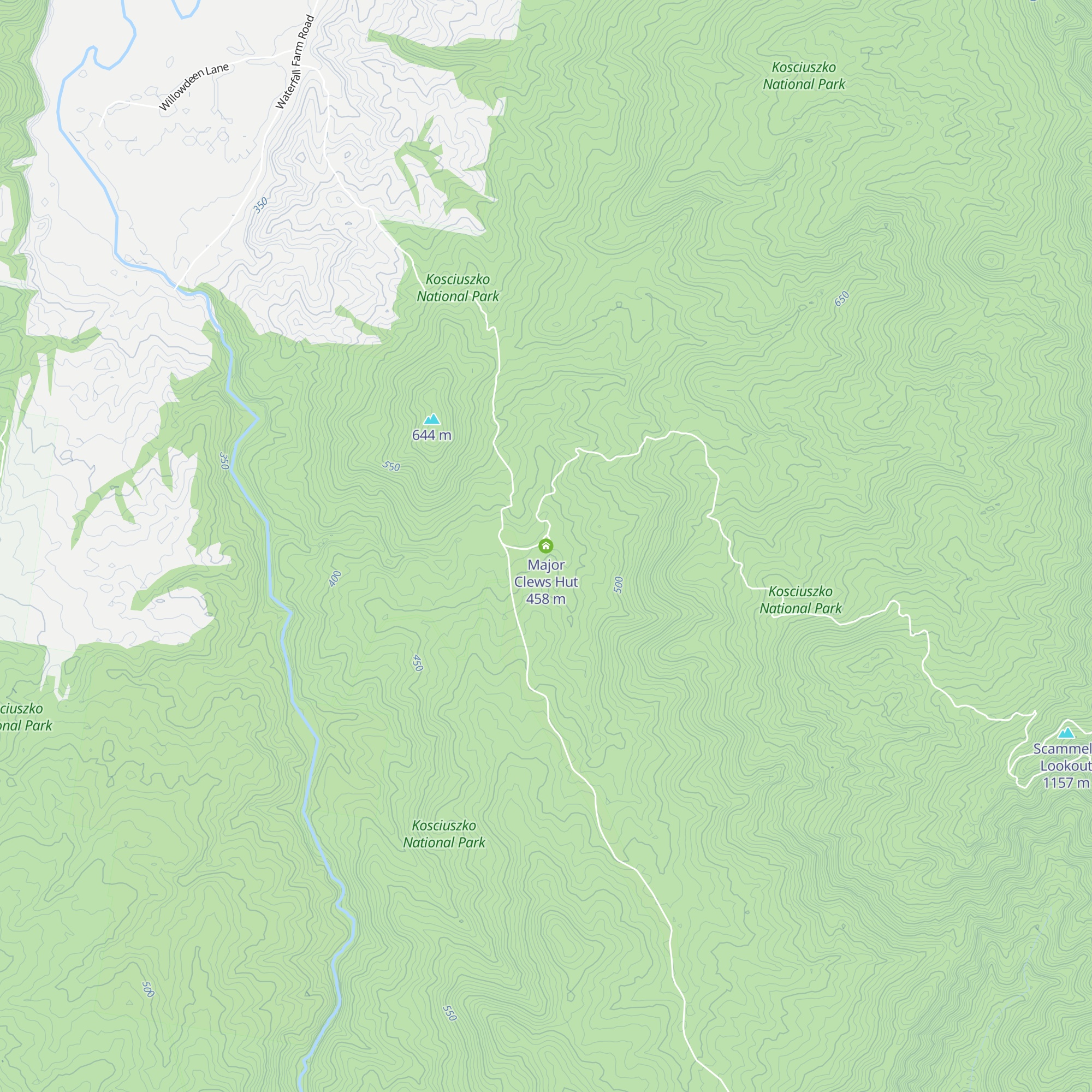 Major Clews Hut map
