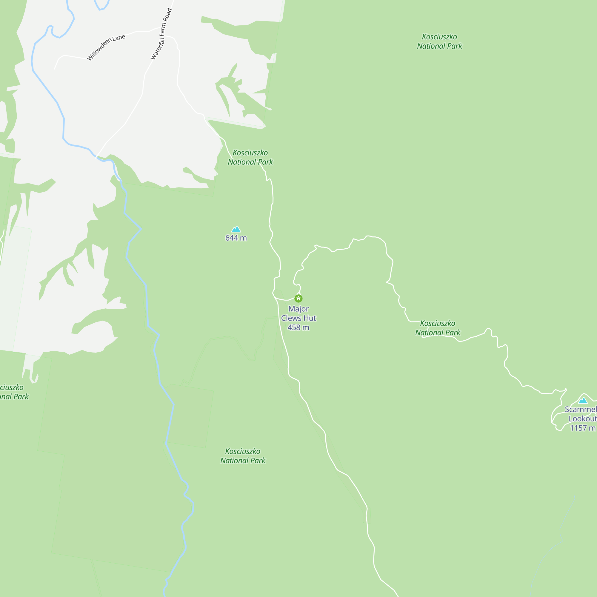 Major Clews Hut map