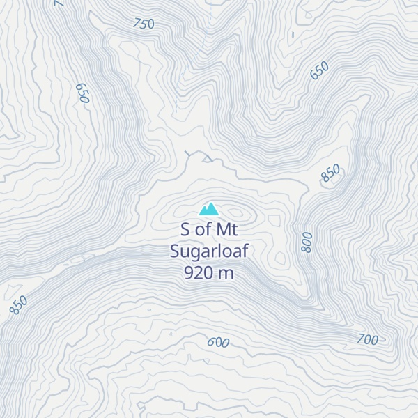 Map of S of Mt Sugarloaf