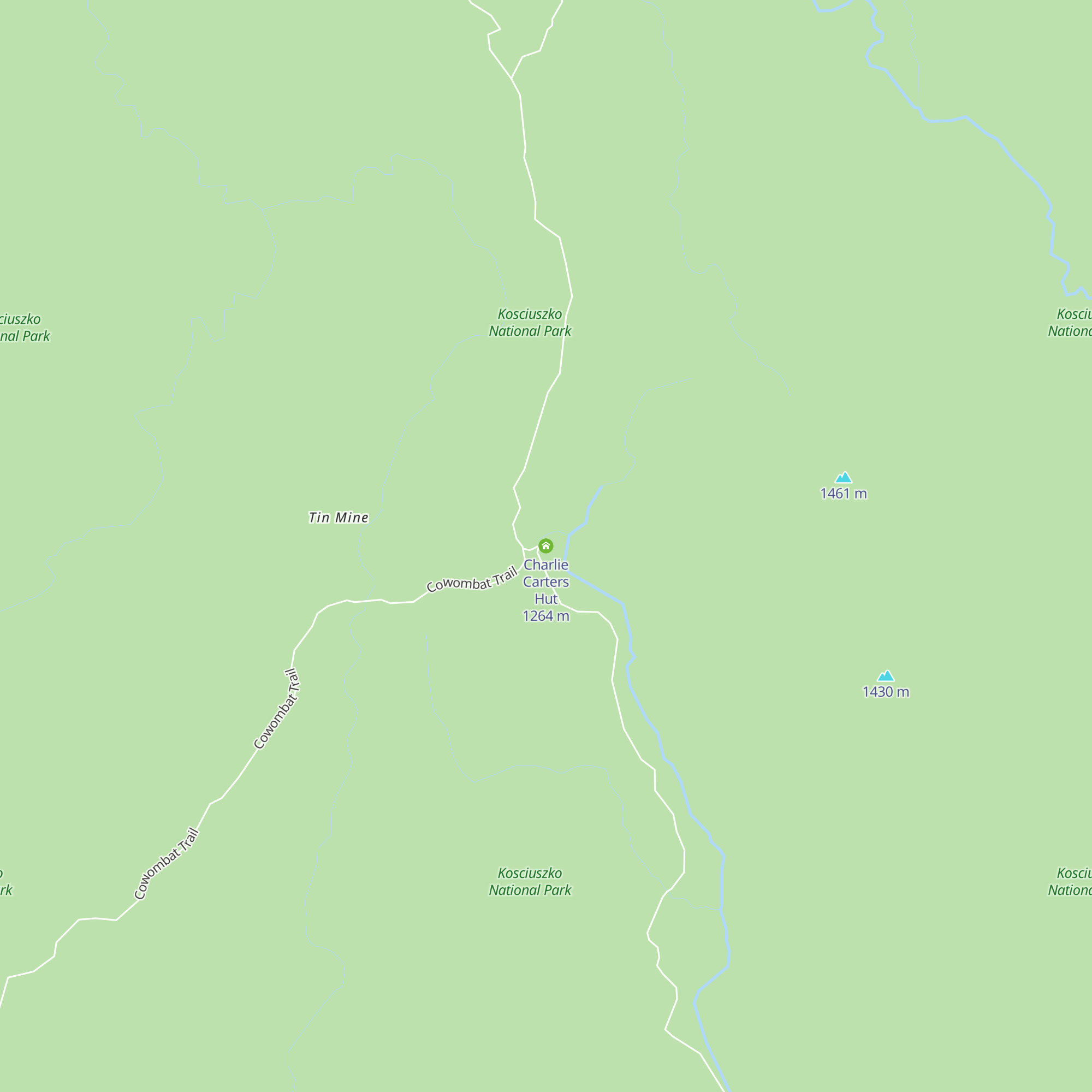 Charlie Carters Hut map