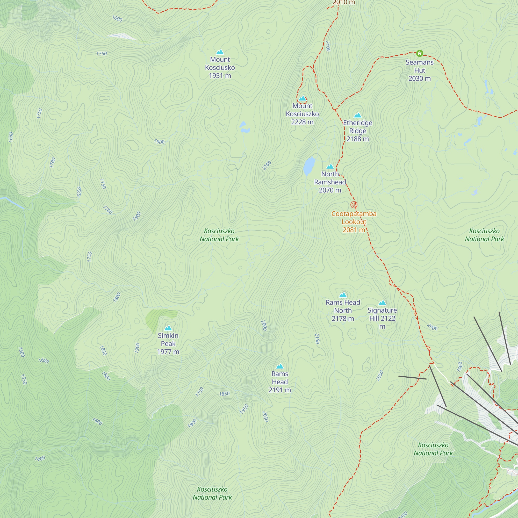 Cootapatamba Hut map