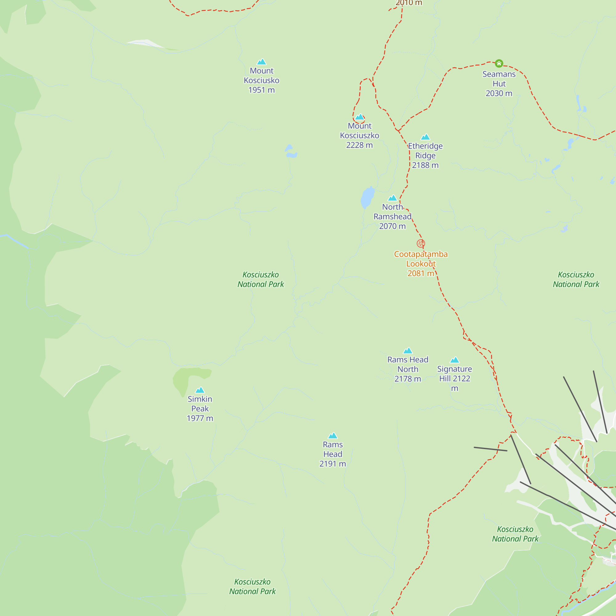Cootapatamba Hut map