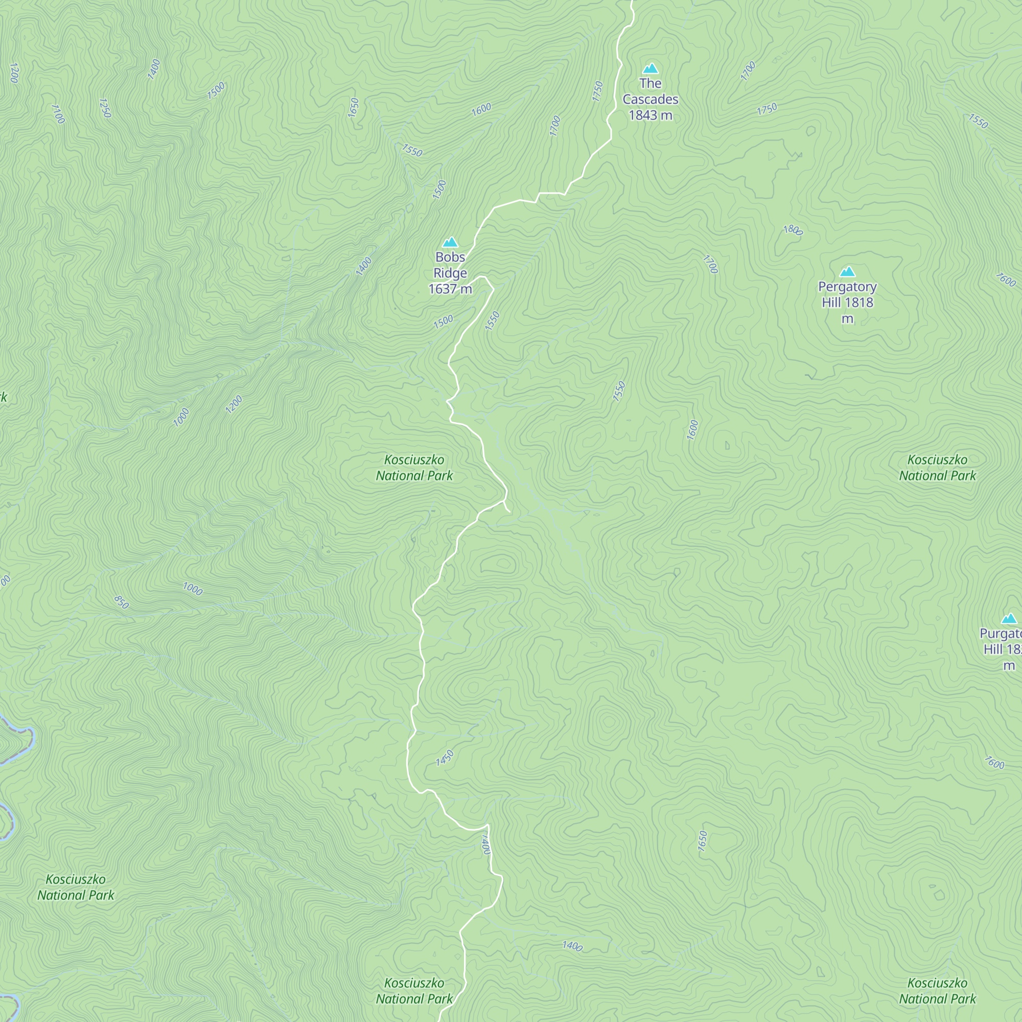 Cascade Hut map