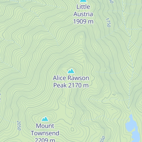 Map of Alice Rawson Peak