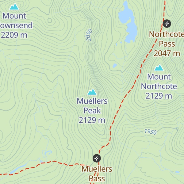 Map of Muellers Peak