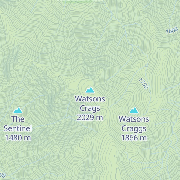 Map of Watsons Crags