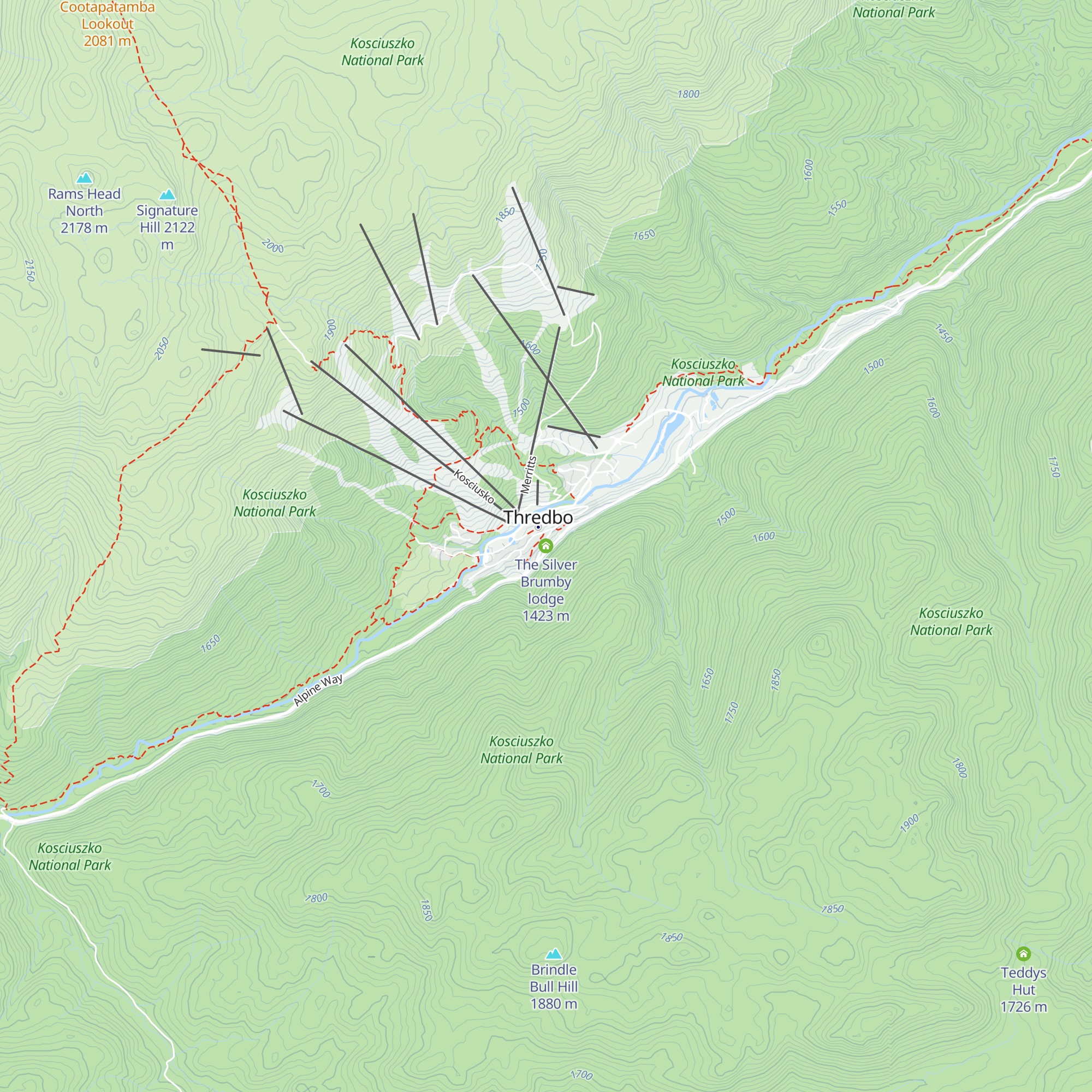 The Silver Brumby lodge map