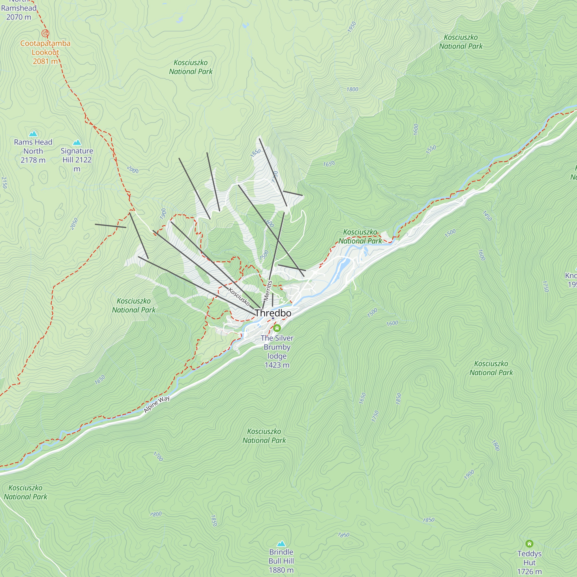 Albury Ski Club map