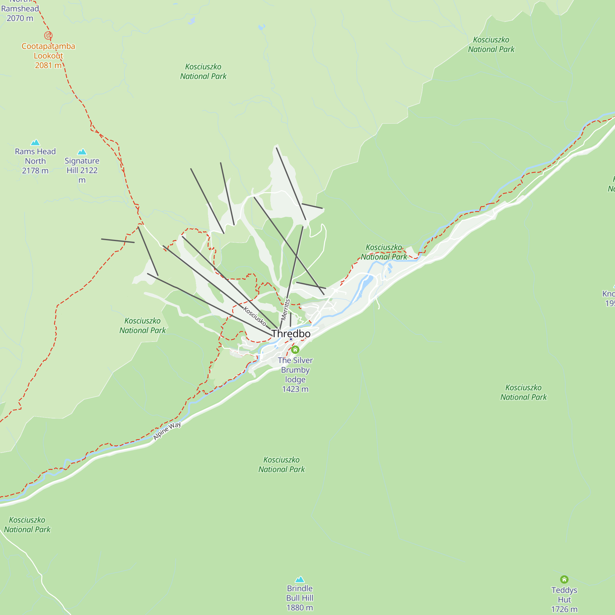 Albury Ski Club map