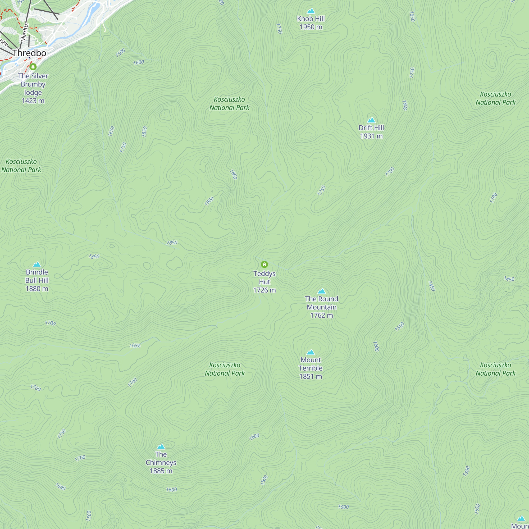 Teddys Hut map