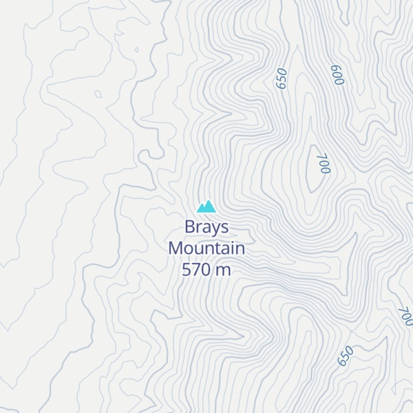 Map of Brays Mountain
