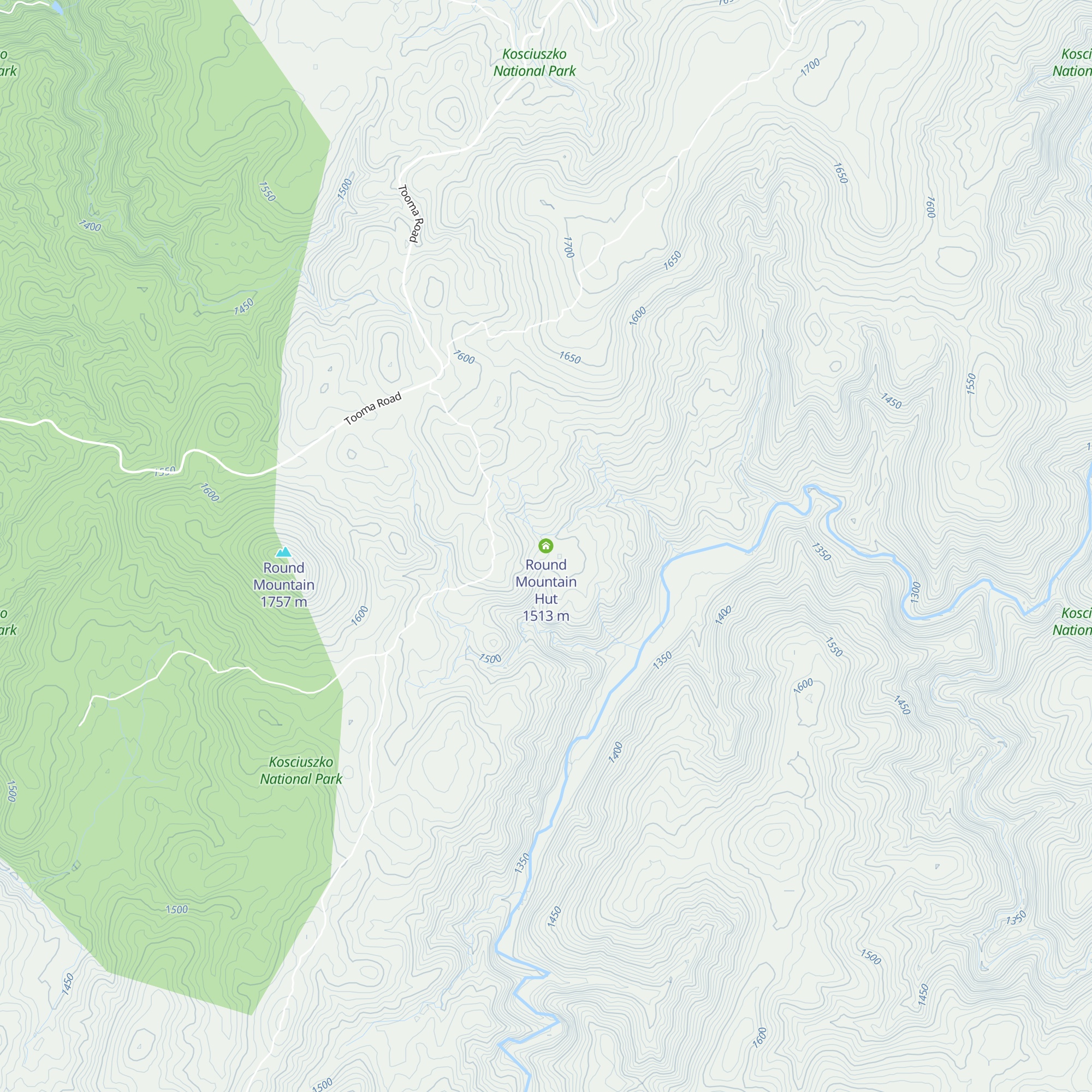Round Mountain Hut map
