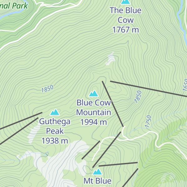 Map of Blue Cow Mountain