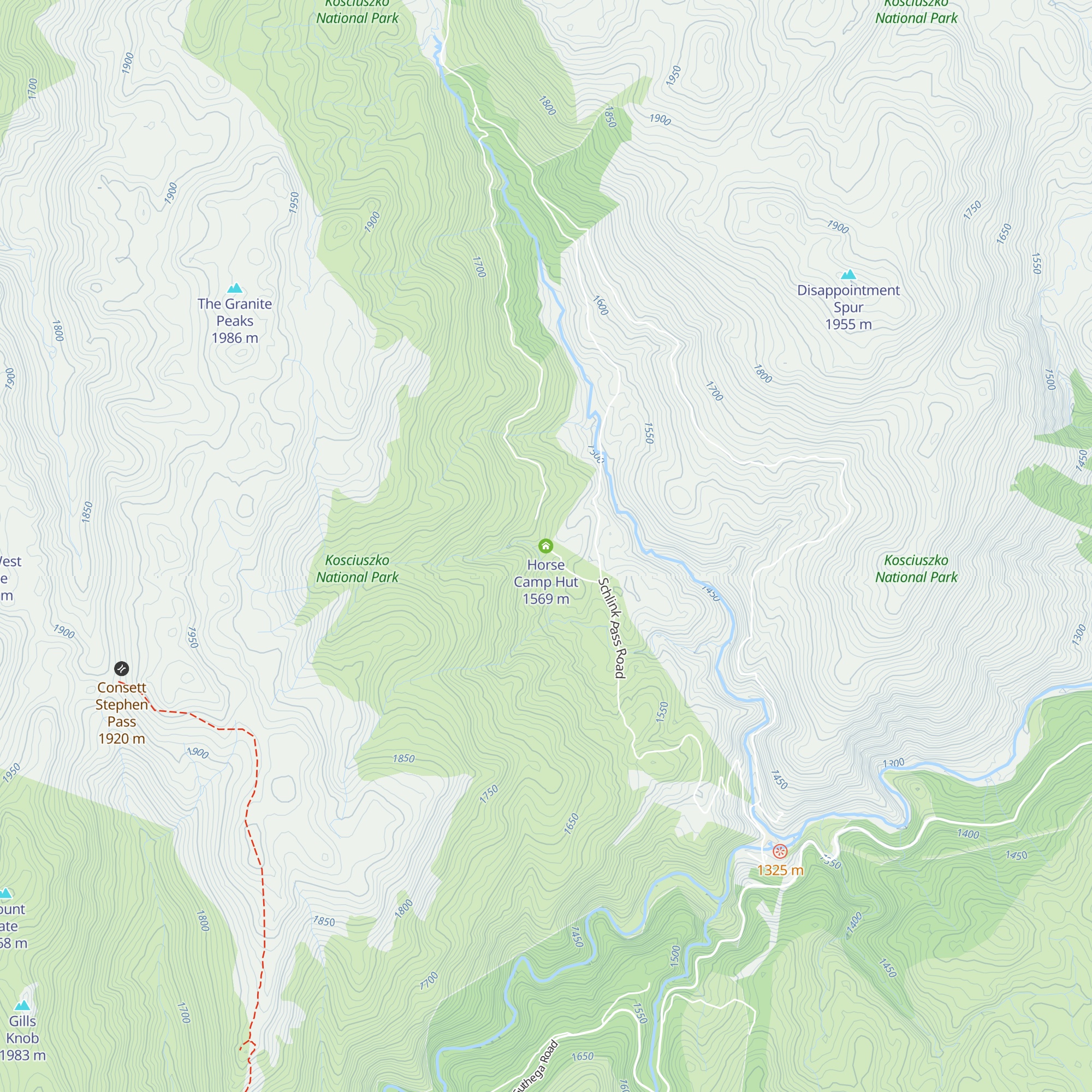 Horse Camp Hut map