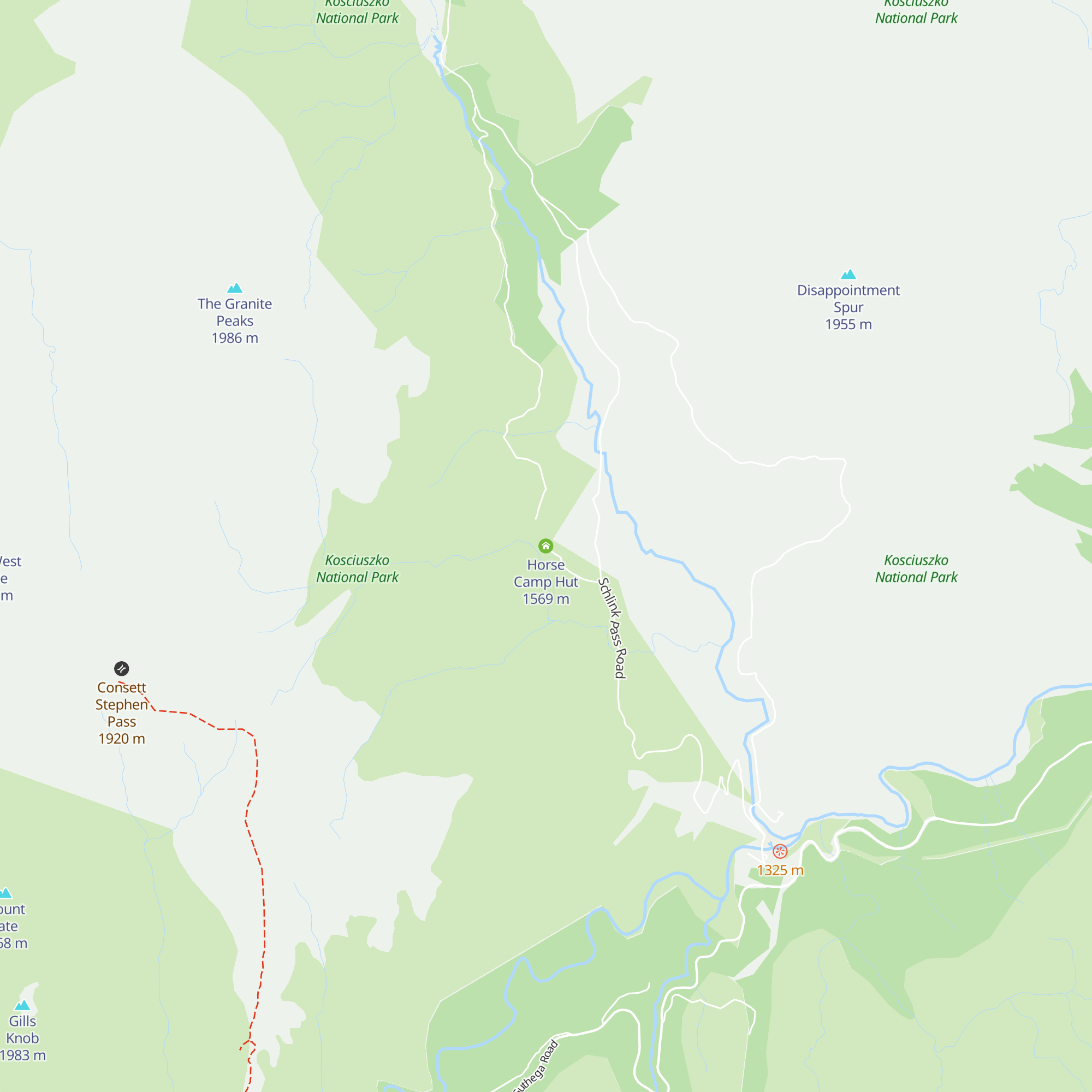 Horse Camp Hut map