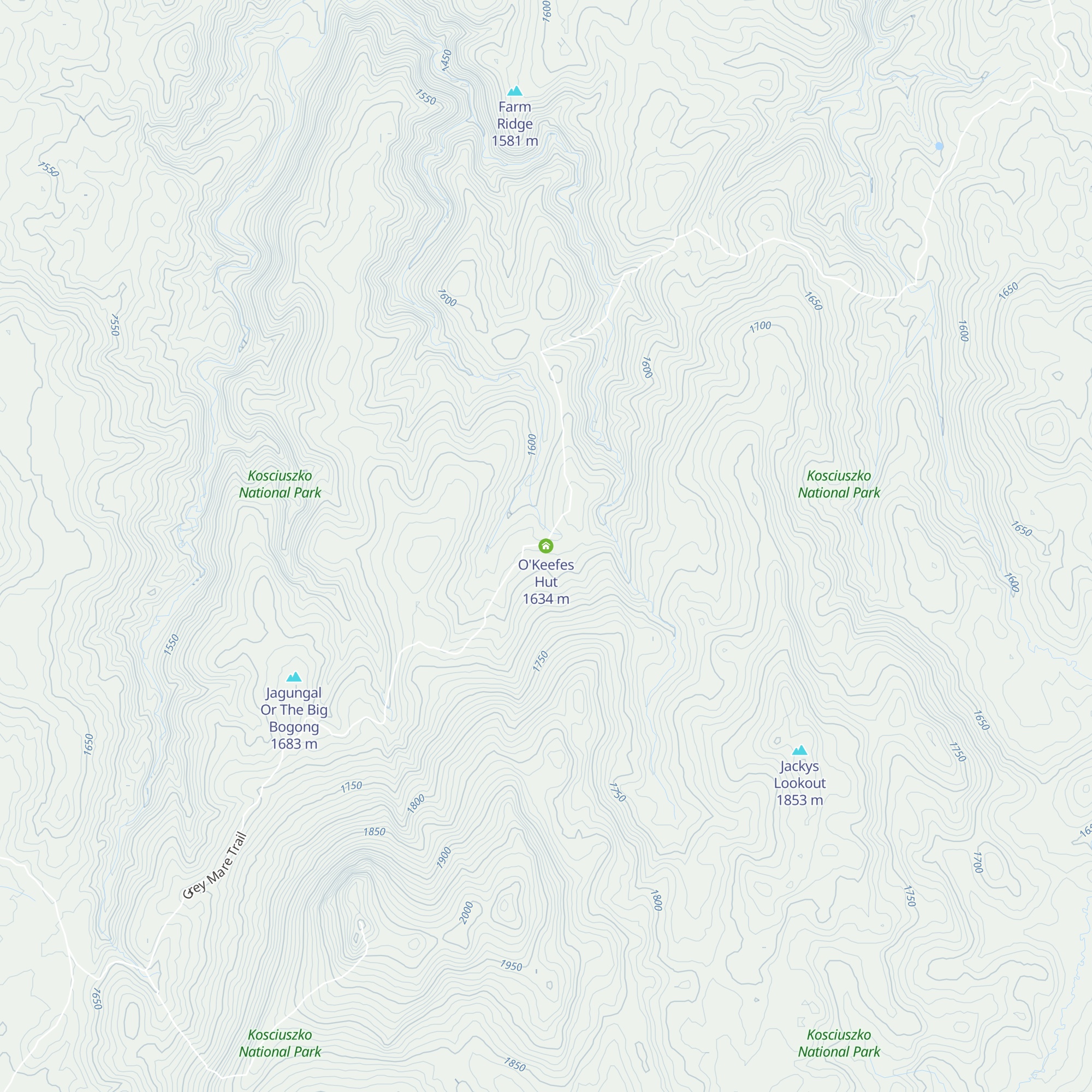 O'Keefes Hut map