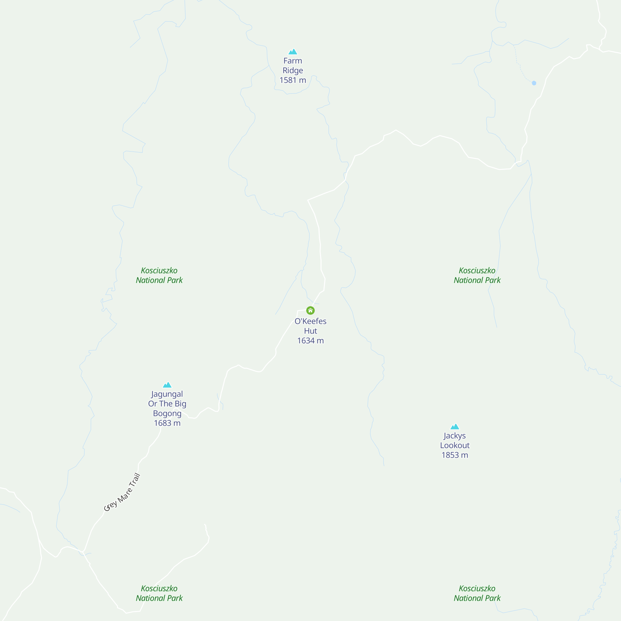 O'Keefes Hut map