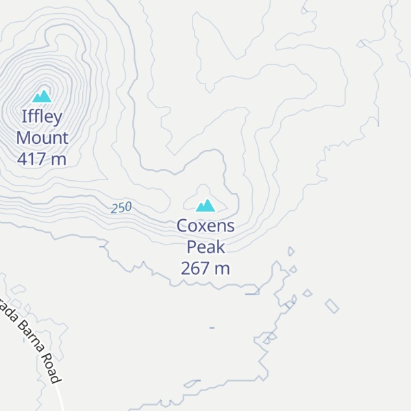Map of Coxens Peak