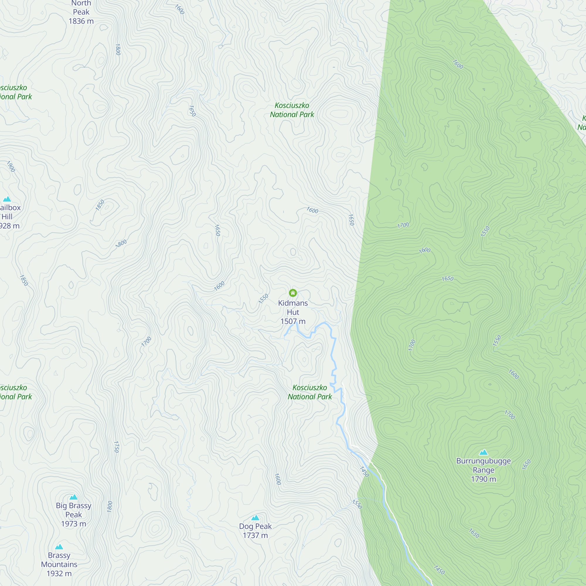 Kidmans Hut map