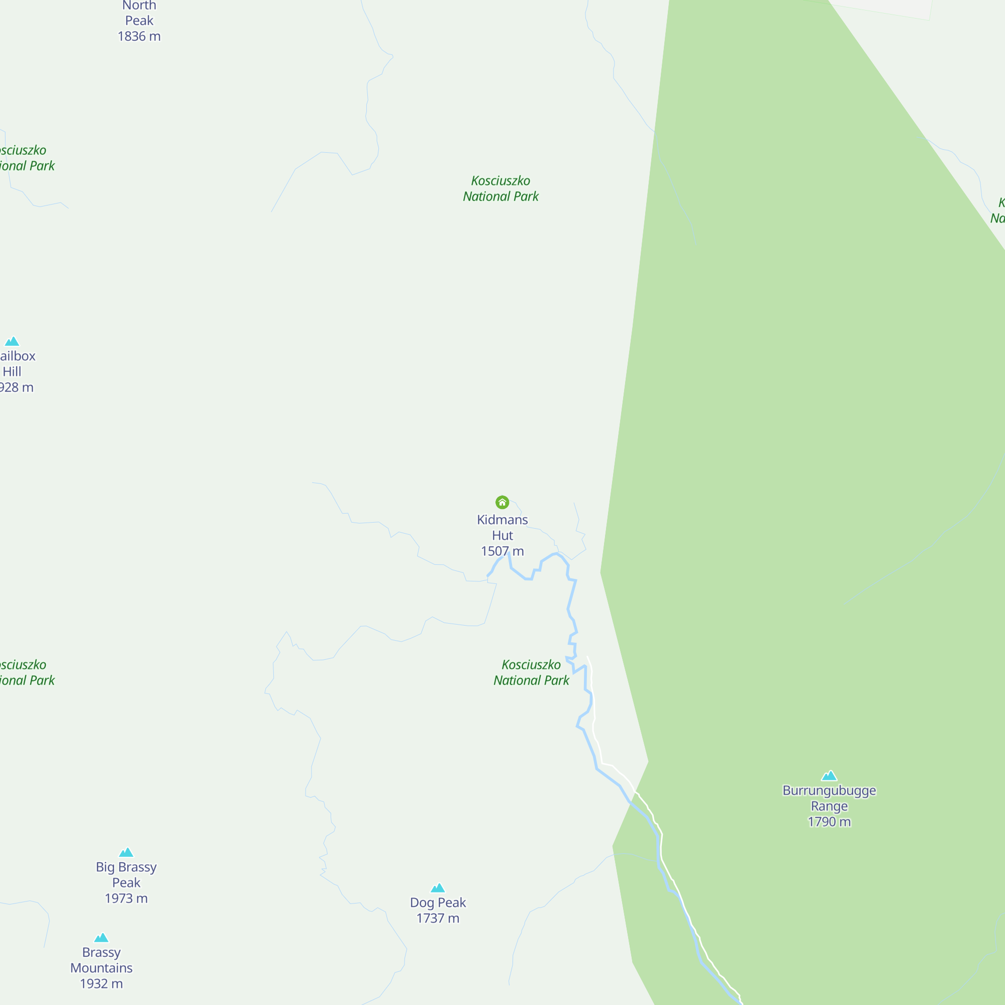 Kidmans Hut map