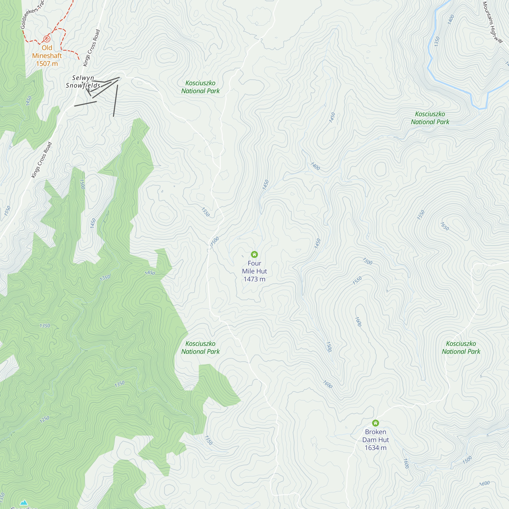Four Mile Hut map