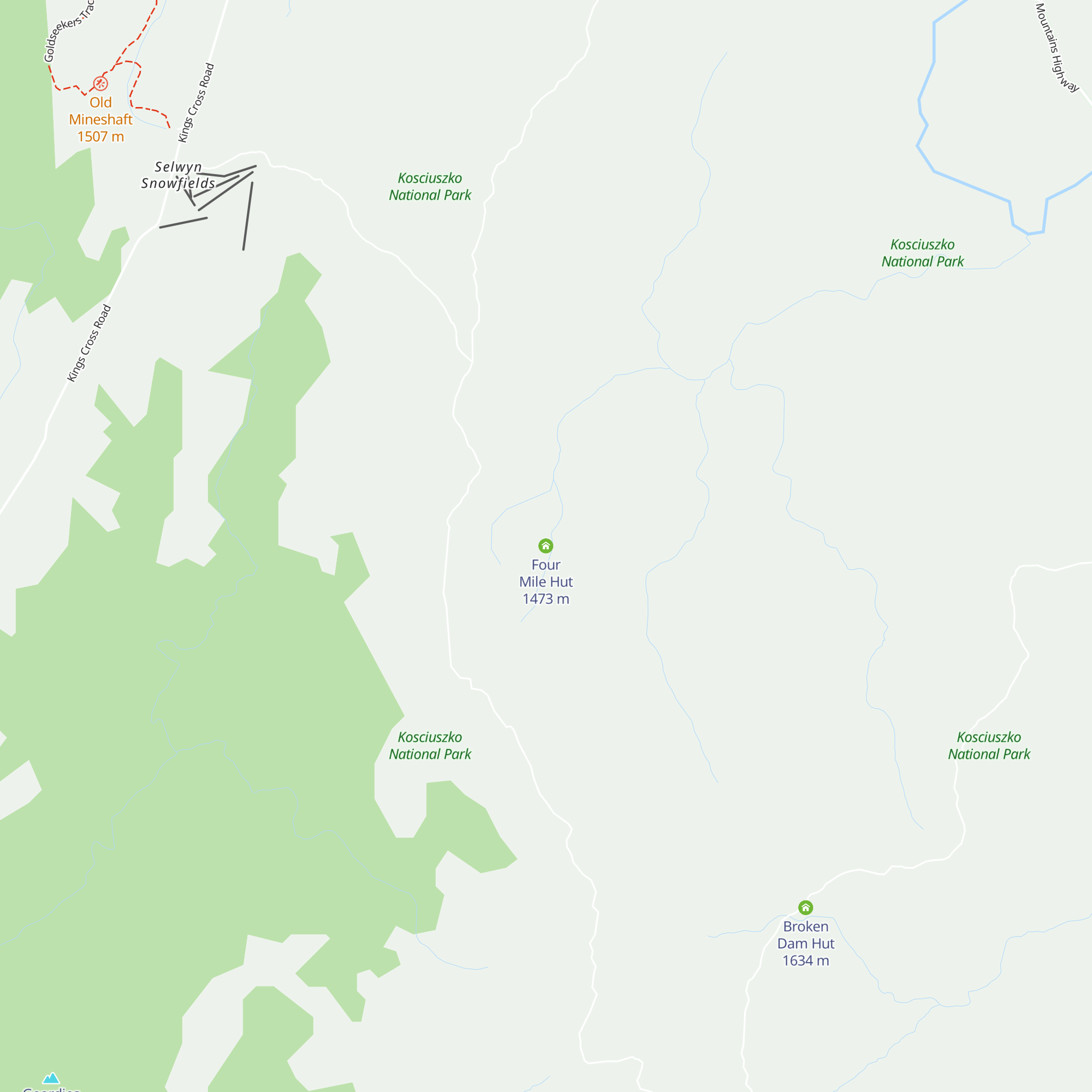 Four Mile Hut map