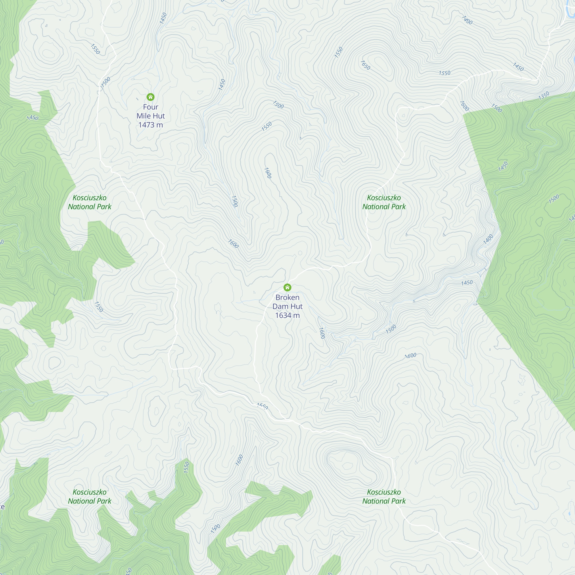 Broken Dam Hut map