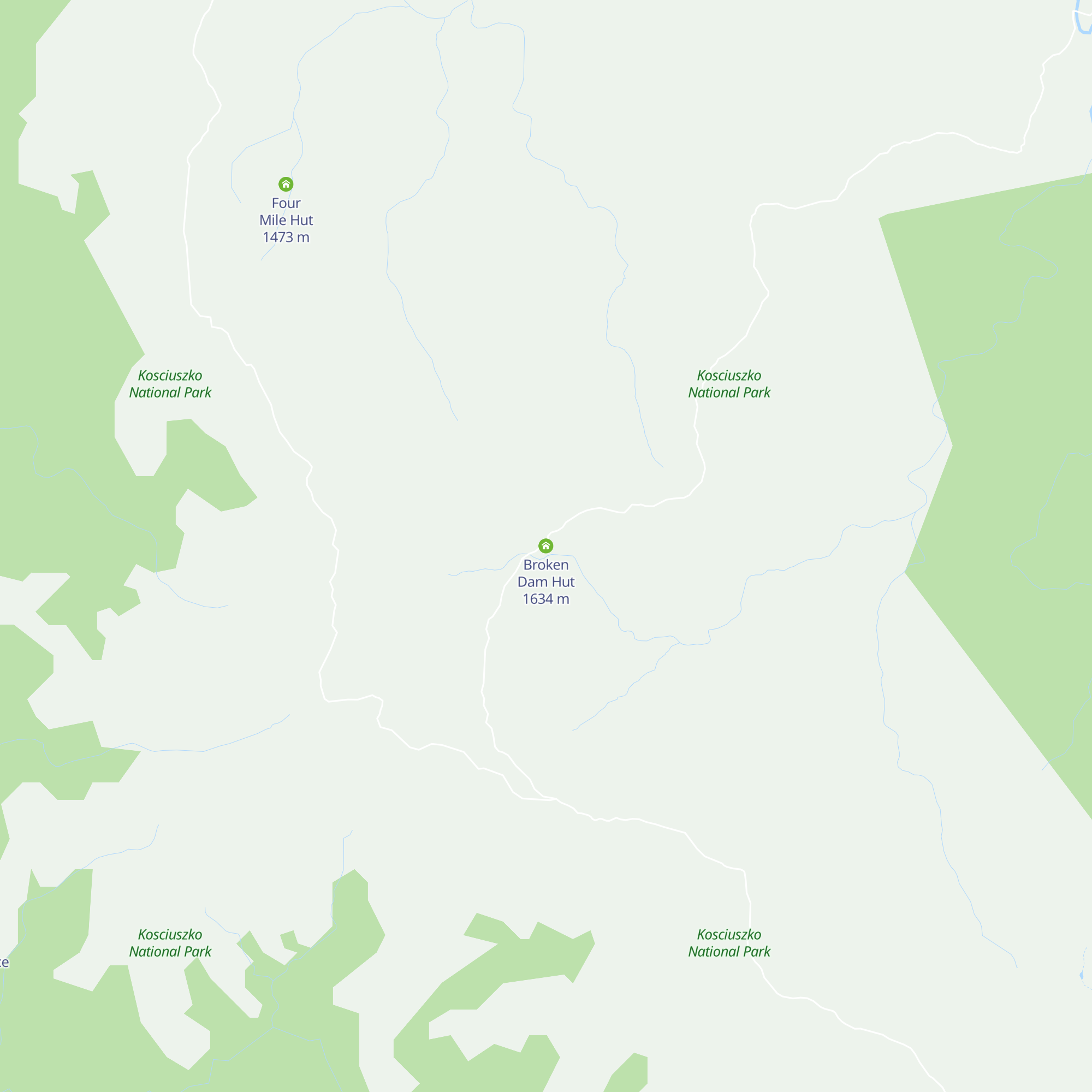 Broken Dam Hut map