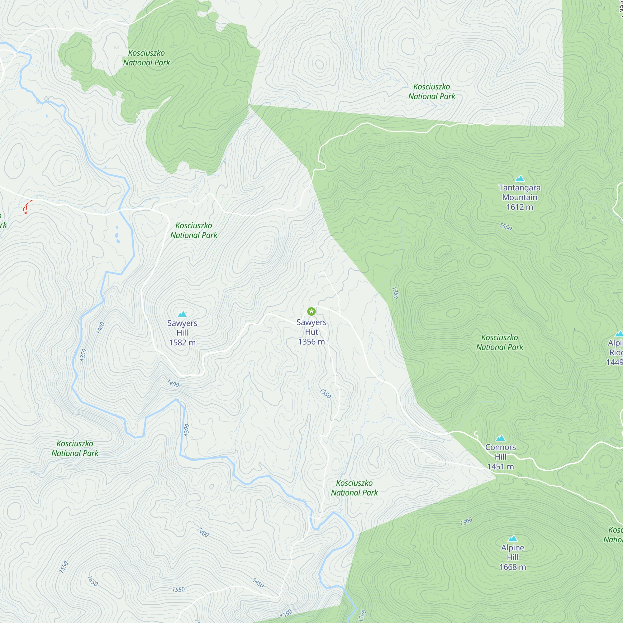 Sawyers Hut map