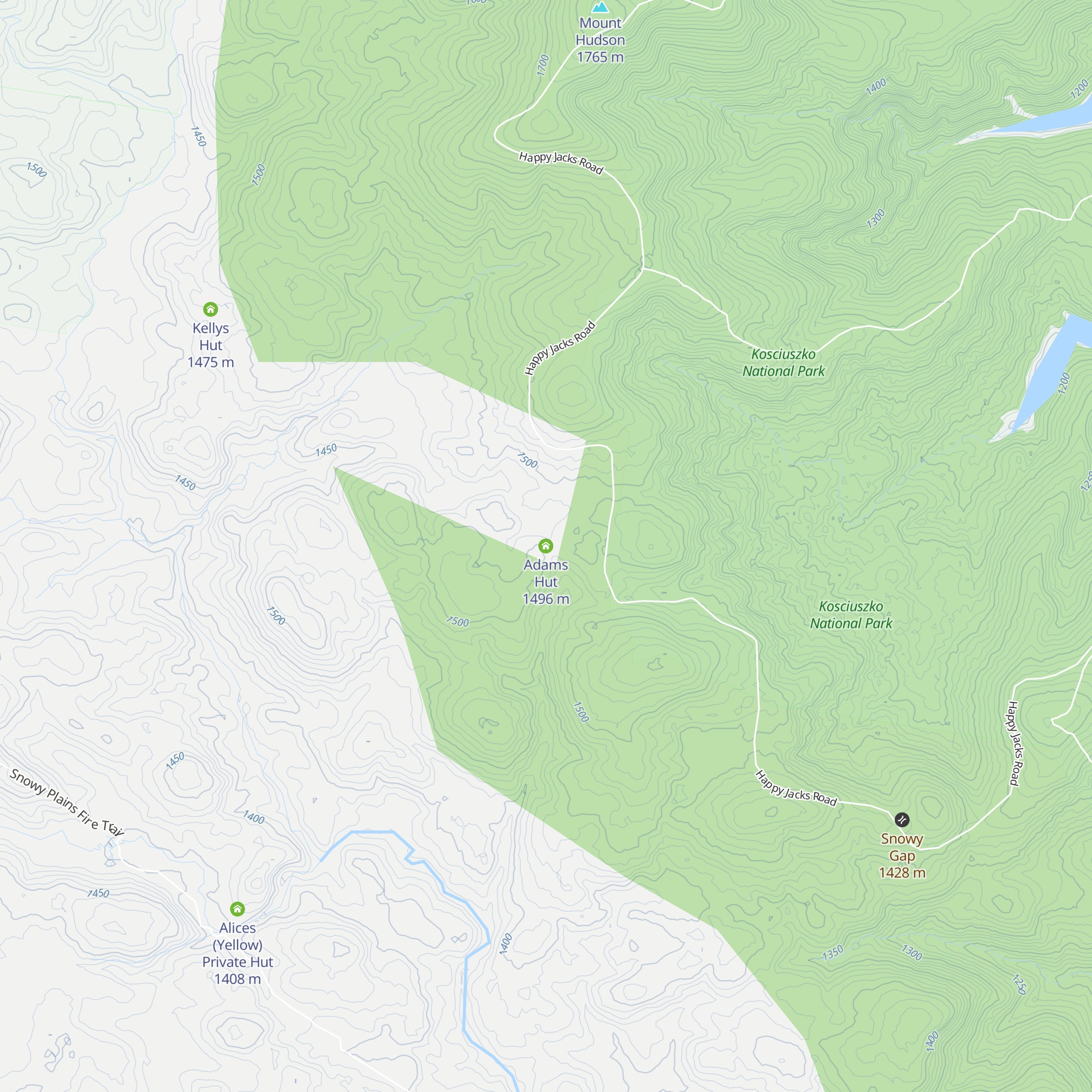 Adams Hut map