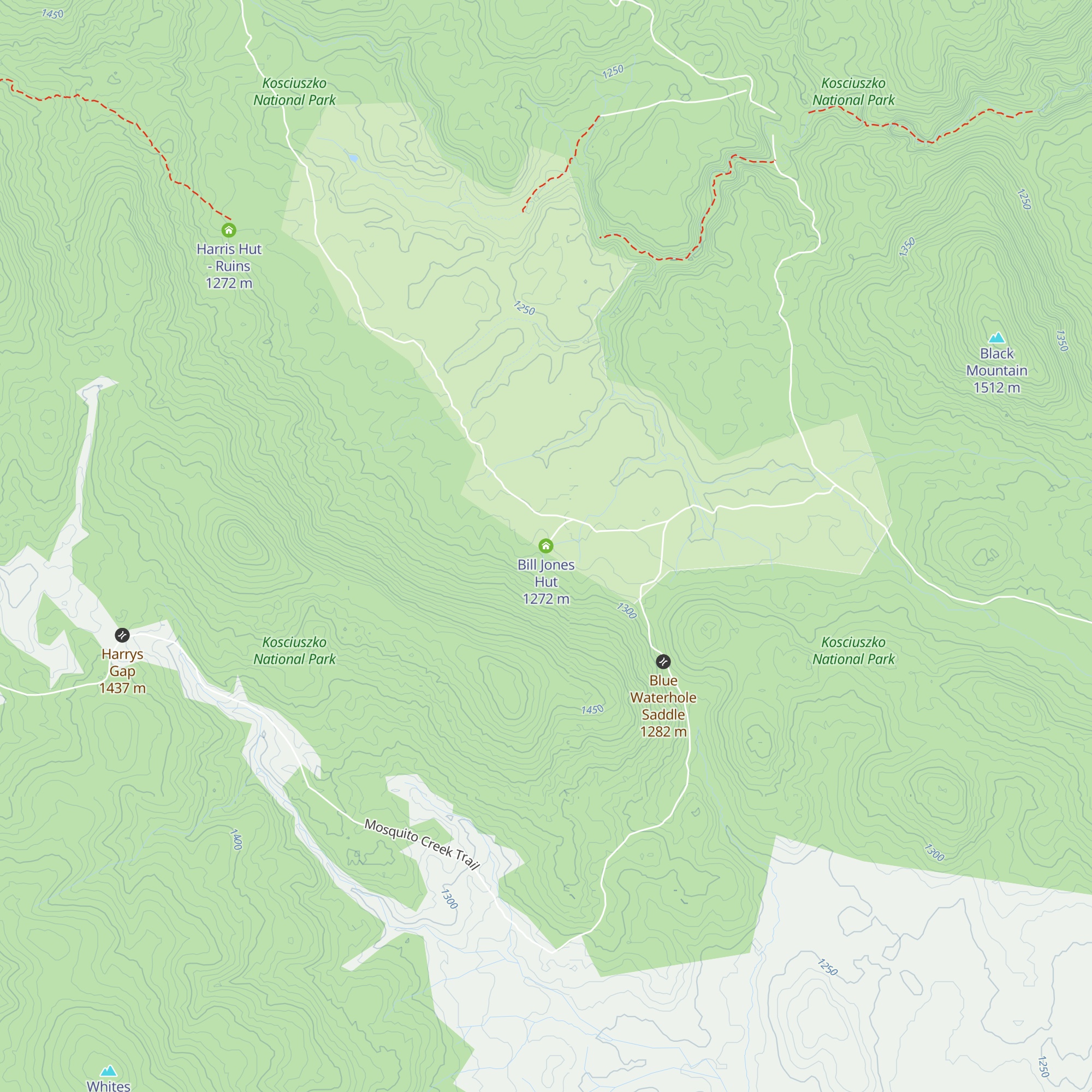 Bill Jones Hut map