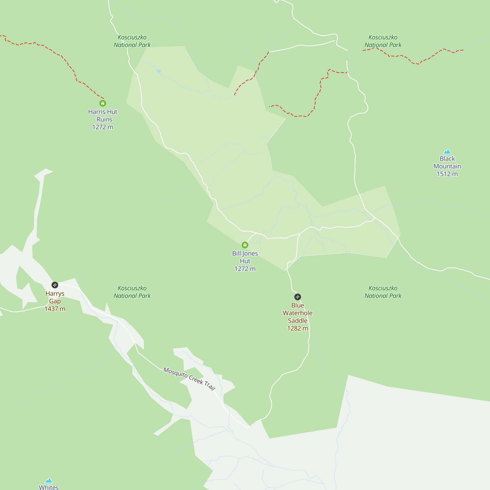 Bill Jones Hut map