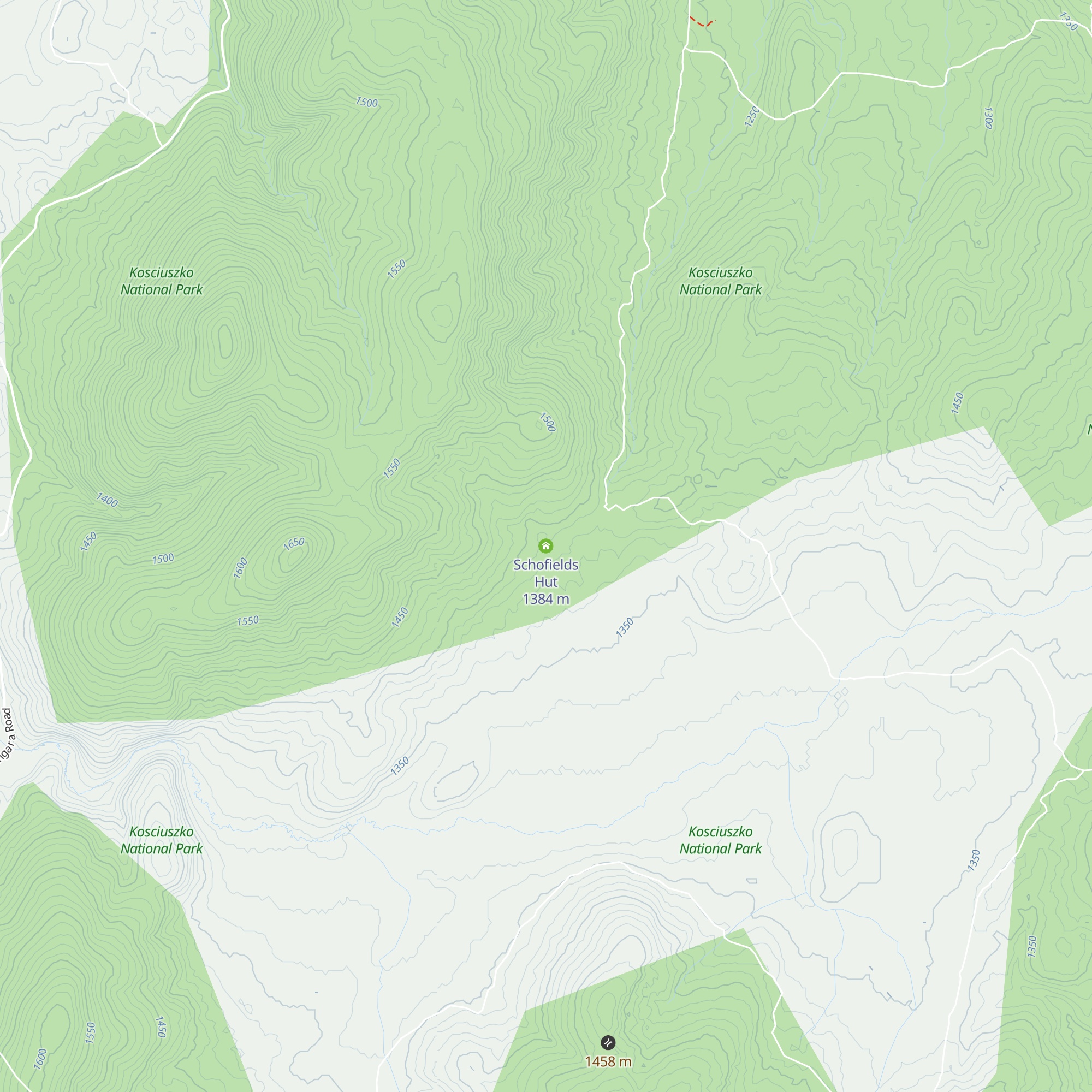 Schofields Hut map