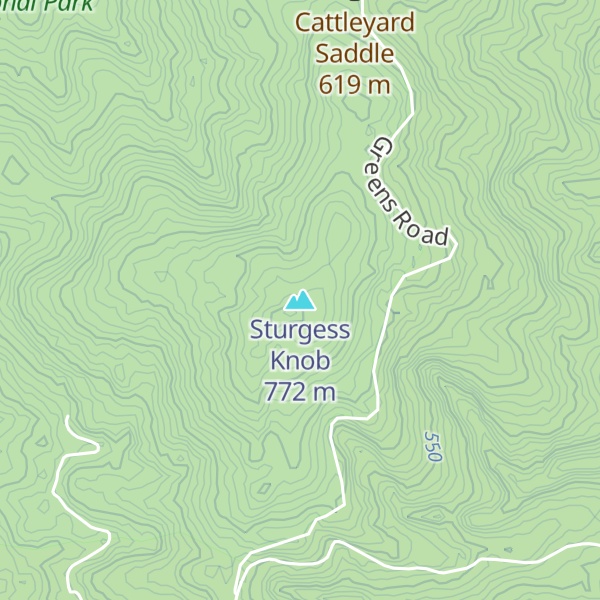 Map of Sturgess Knob
