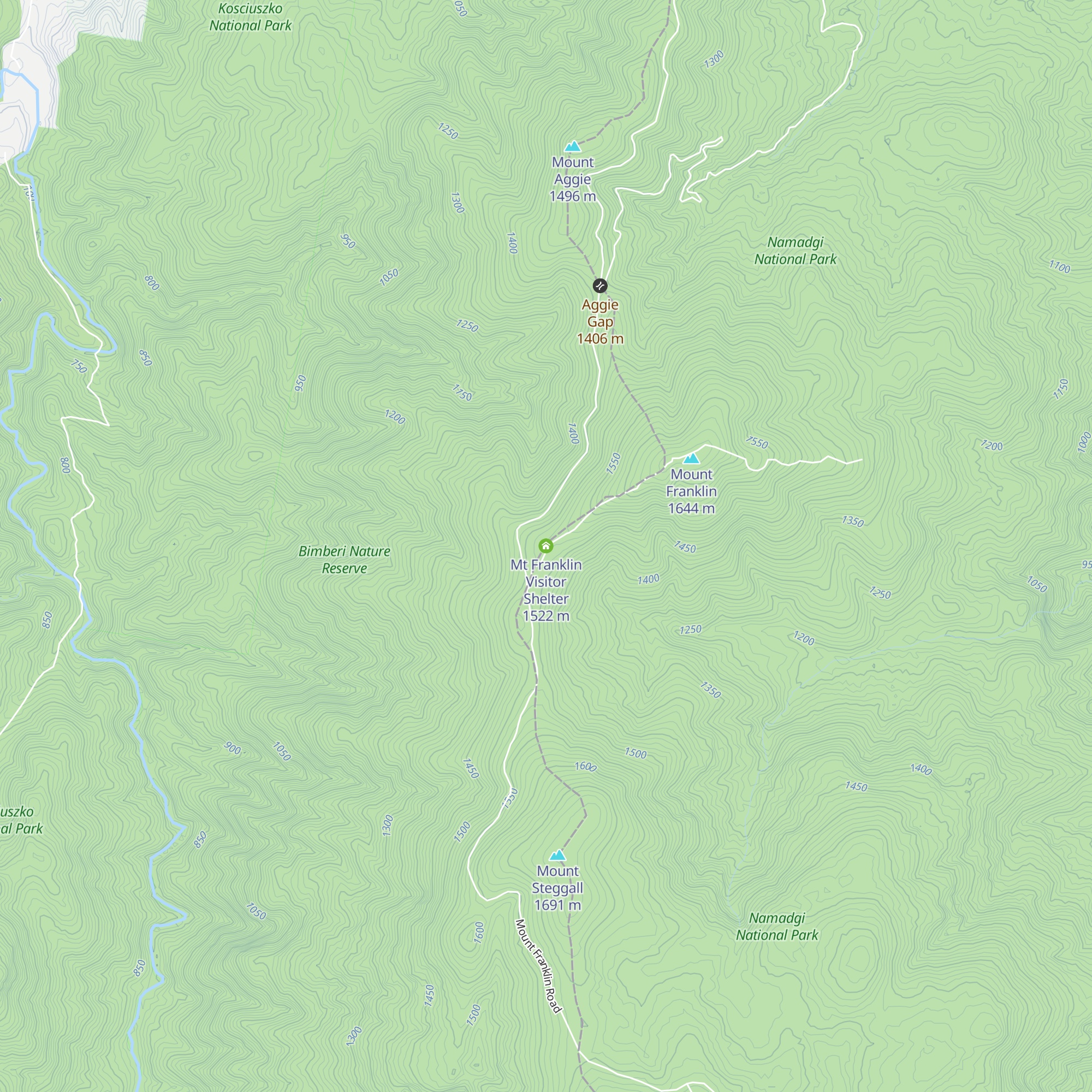 Mt Franklin Visitor Shelter map