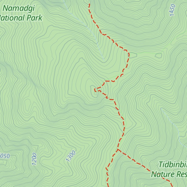 Map of Tidbinbilla Mountain