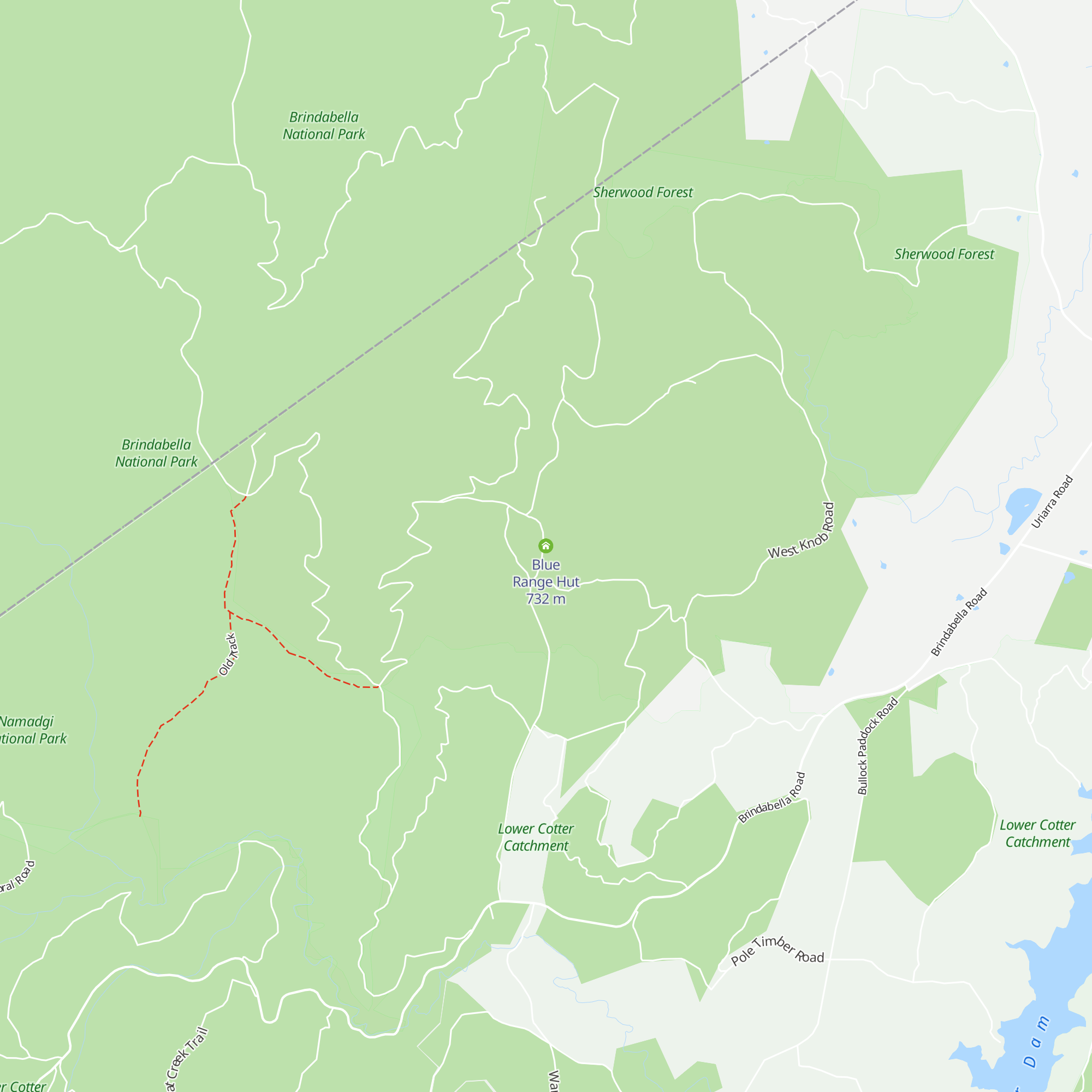 Blue Range Hut map