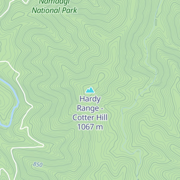 Map of Hardy Range - Cotter Hill