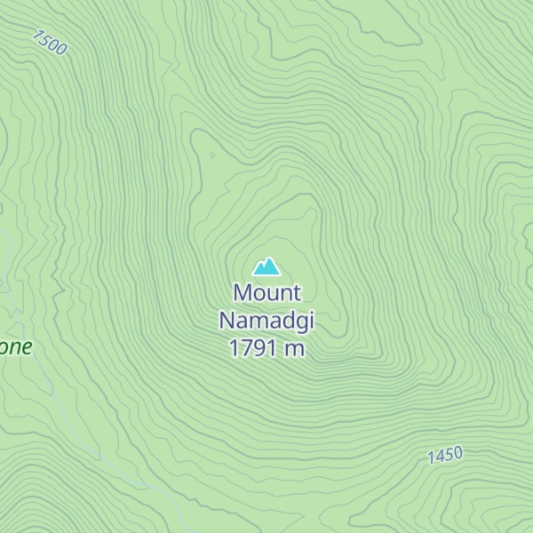 Map of Mount Namadgi